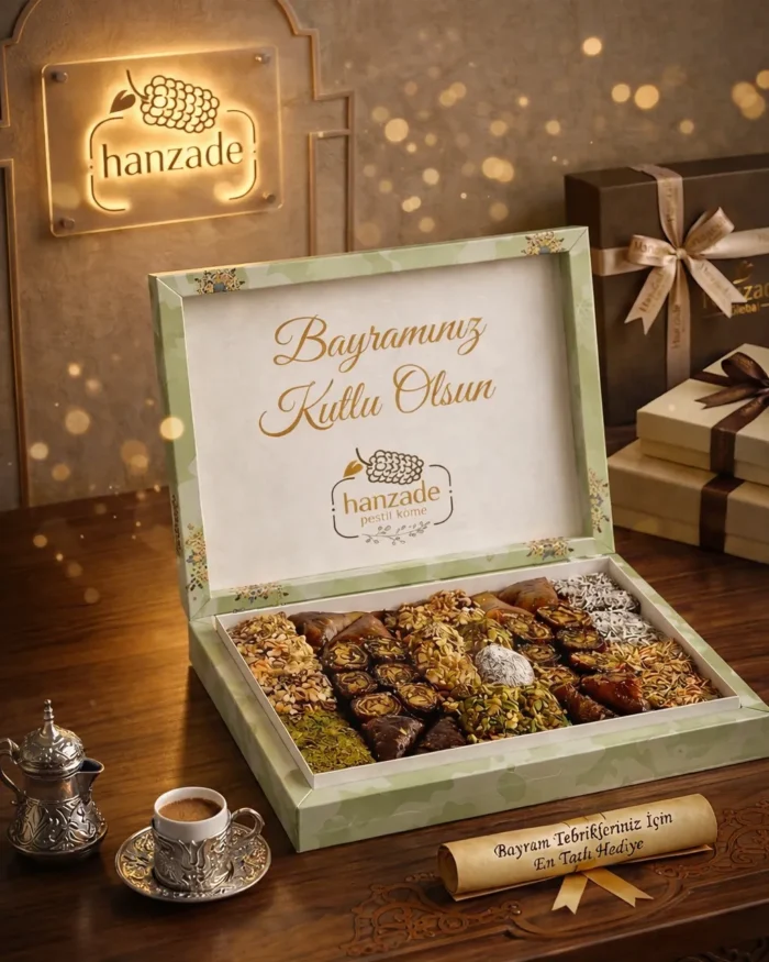 Bayram Tebrikli Hediyelik Yeşil Pestil Paketi